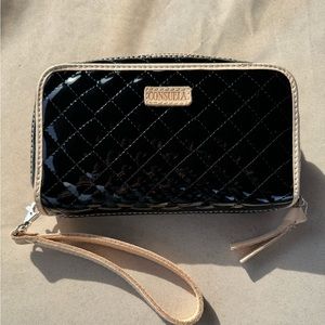 Consuela black patent wrist wallet - gently used